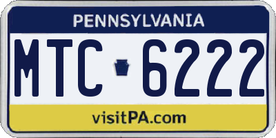 PA license plate MTC6222