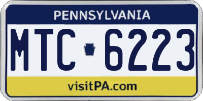 PA license plate MTC6223