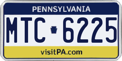 PA license plate MTC6225