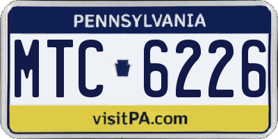 PA license plate MTC6226