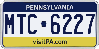 PA license plate MTC6227