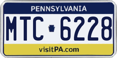 PA license plate MTC6228