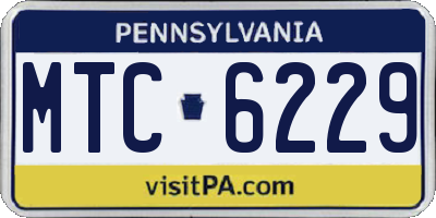 PA license plate MTC6229