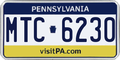 PA license plate MTC6230