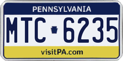 PA license plate MTC6235