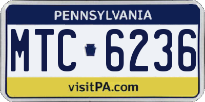 PA license plate MTC6236