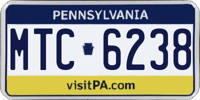 PA license plate MTC6238