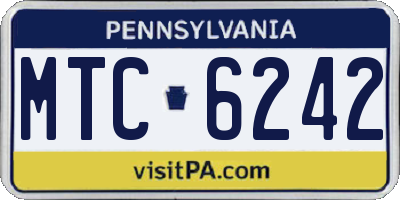 PA license plate MTC6242