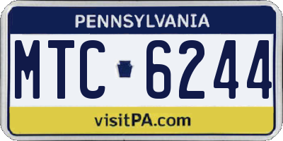 PA license plate MTC6244