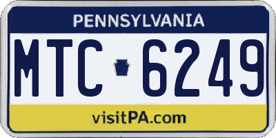 PA license plate MTC6249