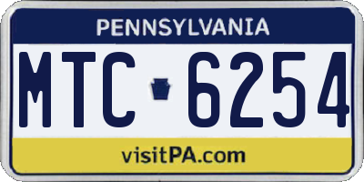 PA license plate MTC6254