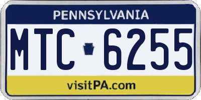 PA license plate MTC6255