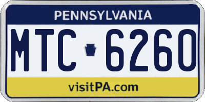 PA license plate MTC6260