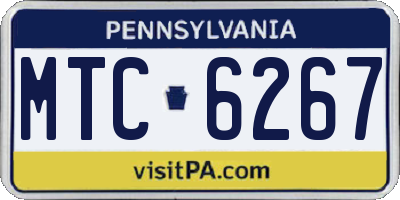 PA license plate MTC6267