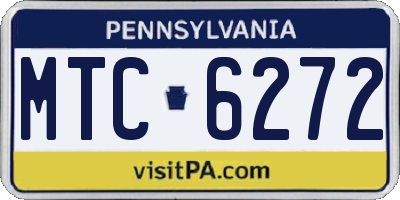 PA license plate MTC6272