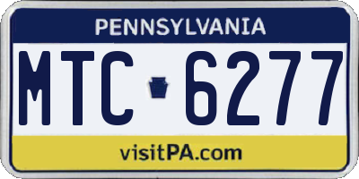 PA license plate MTC6277