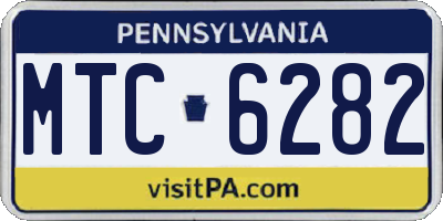 PA license plate MTC6282