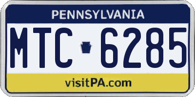 PA license plate MTC6285