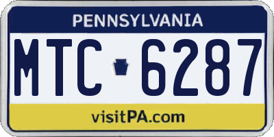PA license plate MTC6287