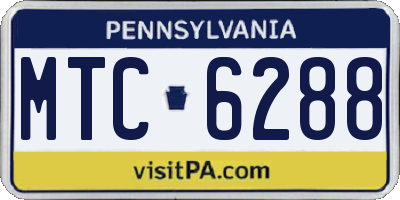 PA license plate MTC6288