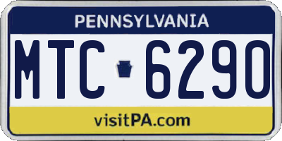 PA license plate MTC6290