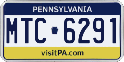 PA license plate MTC6291