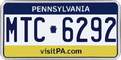 PA license plate MTC6292