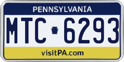 PA license plate MTC6293