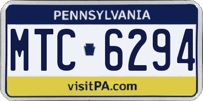 PA license plate MTC6294