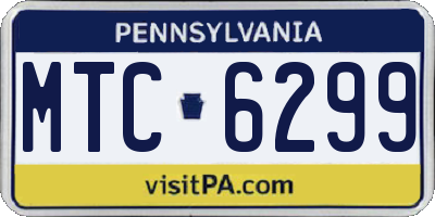 PA license plate MTC6299