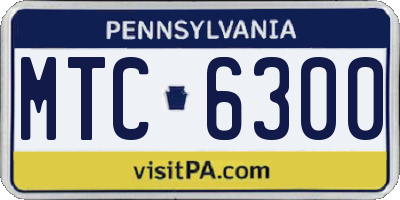 PA license plate MTC6300