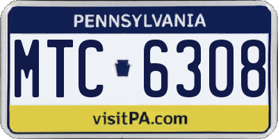 PA license plate MTC6308