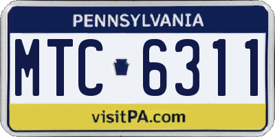 PA license plate MTC6311