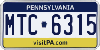 PA license plate MTC6315