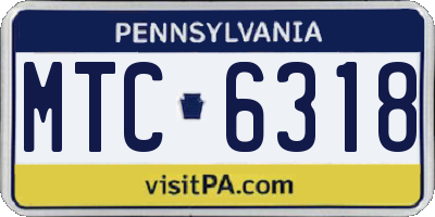 PA license plate MTC6318