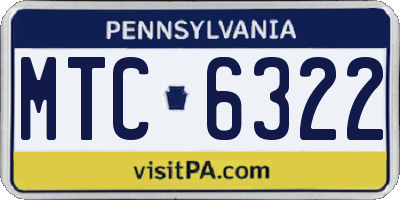 PA license plate MTC6322