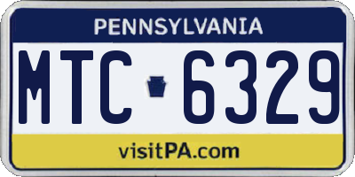 PA license plate MTC6329