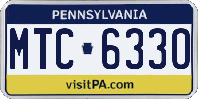 PA license plate MTC6330