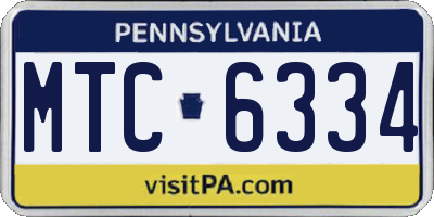 PA license plate MTC6334