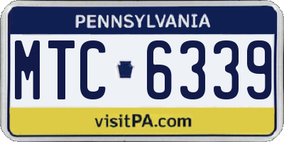 PA license plate MTC6339