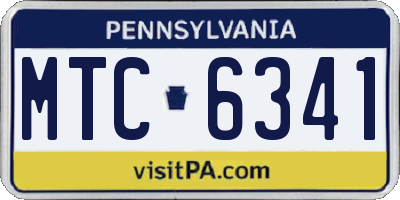 PA license plate MTC6341
