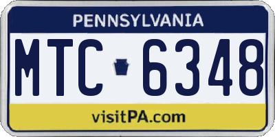 PA license plate MTC6348