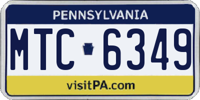 PA license plate MTC6349