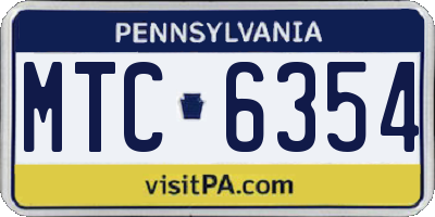 PA license plate MTC6354