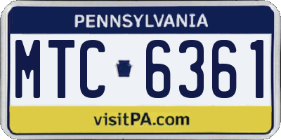 PA license plate MTC6361