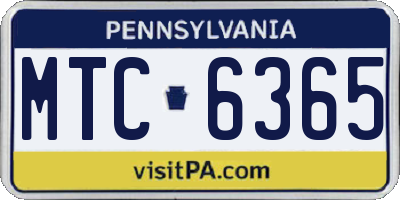 PA license plate MTC6365