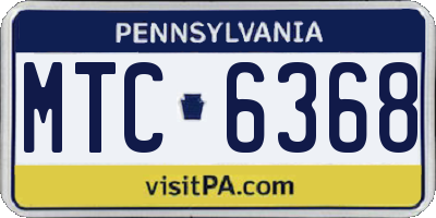 PA license plate MTC6368