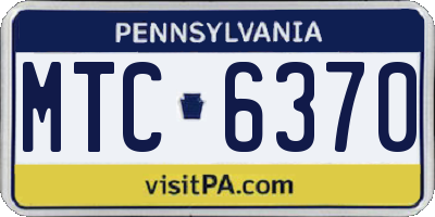 PA license plate MTC6370