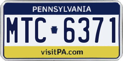 PA license plate MTC6371