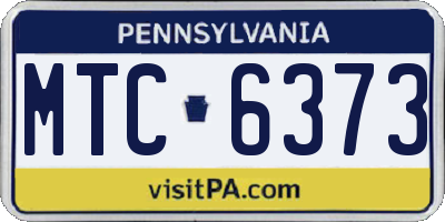 PA license plate MTC6373